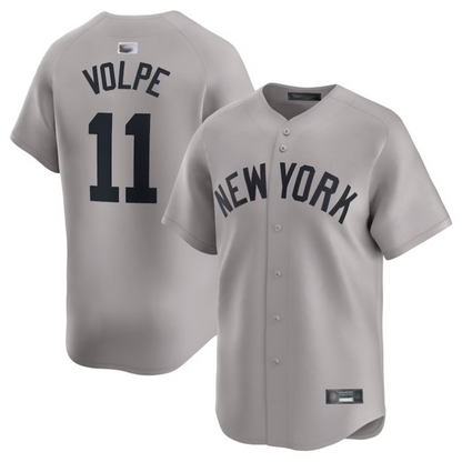 NY.Yankees #11 Anthony Volpe Player Gray Limited Baseball Jerseys baseball jersey product view 1