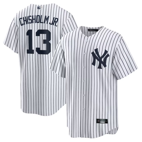 NY.Yankees #13 Jazz Chisholm Jr. Player White Home Replica Baseball Jerseys baseball jersey product view 1