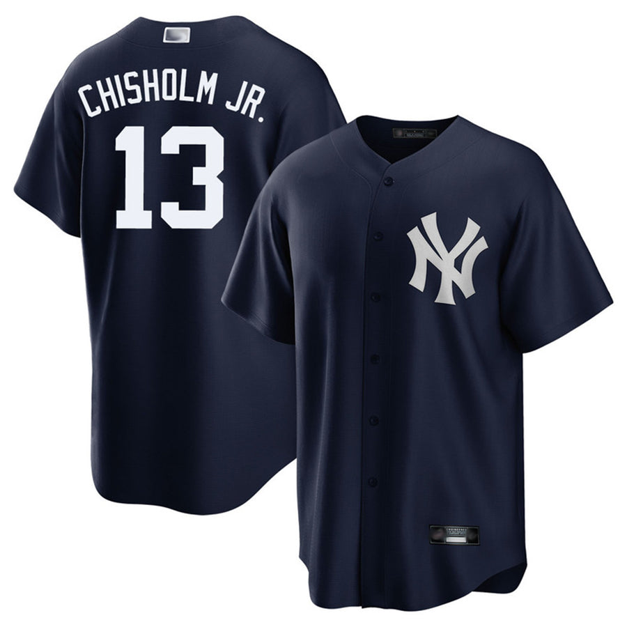 NY.Yankees #13 Jazz Chisholm Jr. Playre Navy Home Replica Baseball Jerseys baseball jersey product view 1