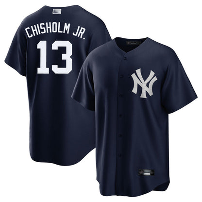 NY.Yankees #13 Jazz Chisholm Jr. Playre Navy Home Replica Baseball Jerseys baseball jersey product view 1