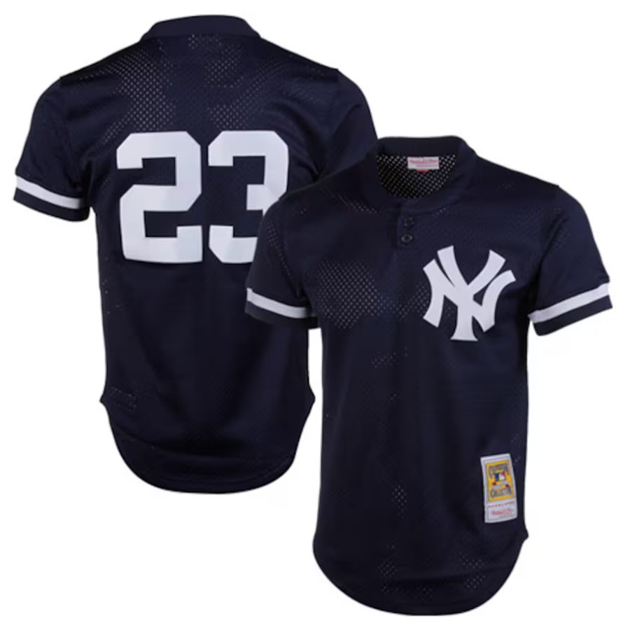 NY.Yankees #23 Don Mattingly Player Mitchell & Ness Navy 1995 Cooperstown Collection Mesh Batting Practice Baseball Jerseys baseball jersey product view 1