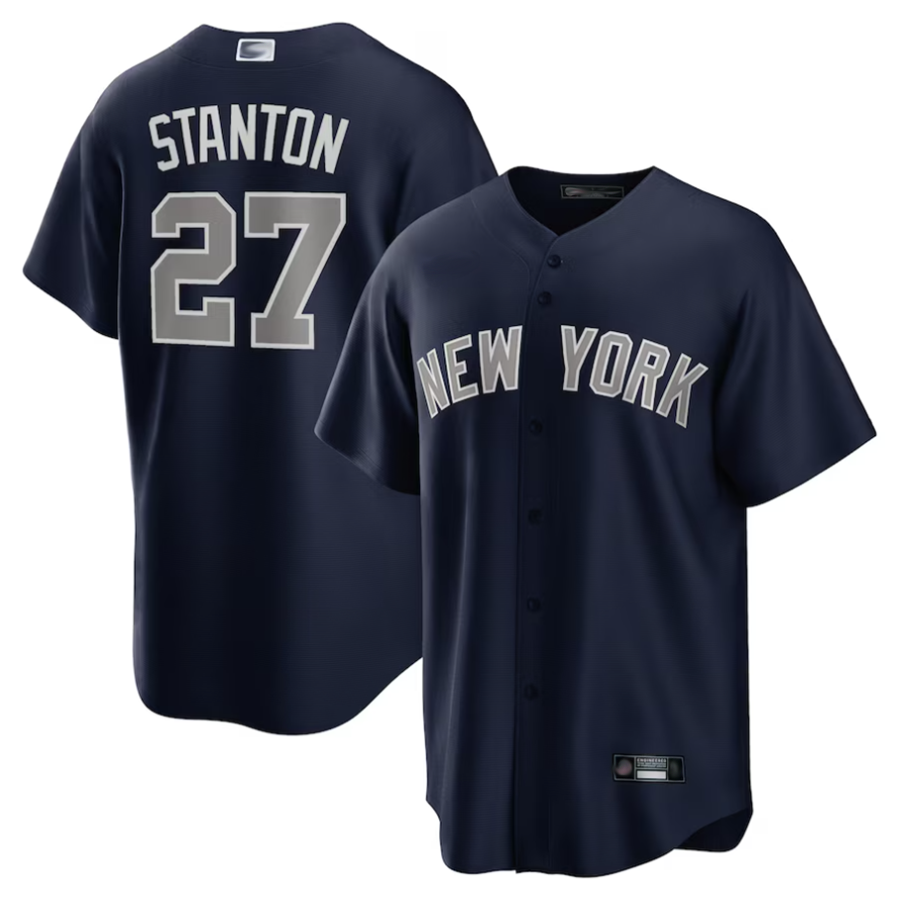 NY.Yankees #27 Giancarlo Stanton Player Navy Replica Baseball Jerseys baseball jersey product view 1