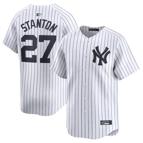 NY.Yankees #27 Giancarlo Stanton Player White Home Limited Baseball Jerseys baseball jersey product view 1