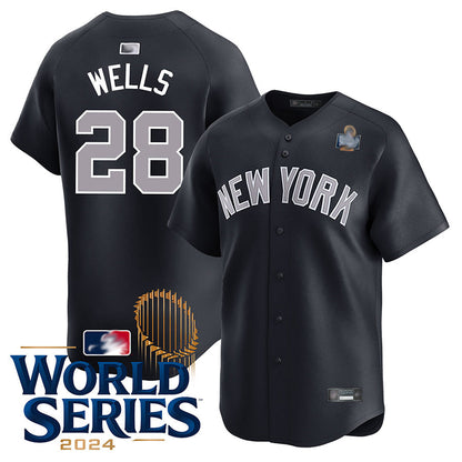 NY.Yankees #28 Austin Wells Player Black Home Limited World Series Baseball Jerseys baseball jersey product view 1