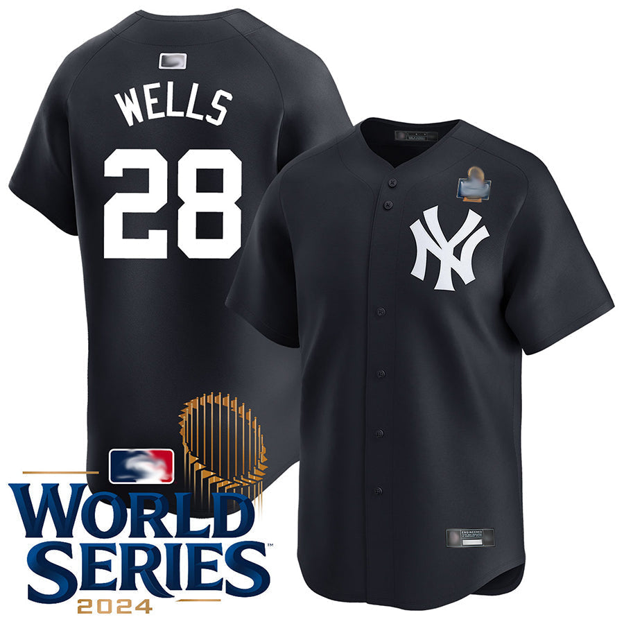 NY.Yankees #28 Austin Wells Player Black Home Limited World Series Replica Baseball Jerseys baseball jersey product view 1