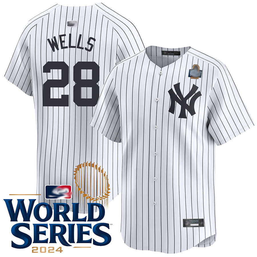 NY.Yankees #28 Austin Wells Player White World Series Limited Baseball Jerseys baseball jersey product view 1