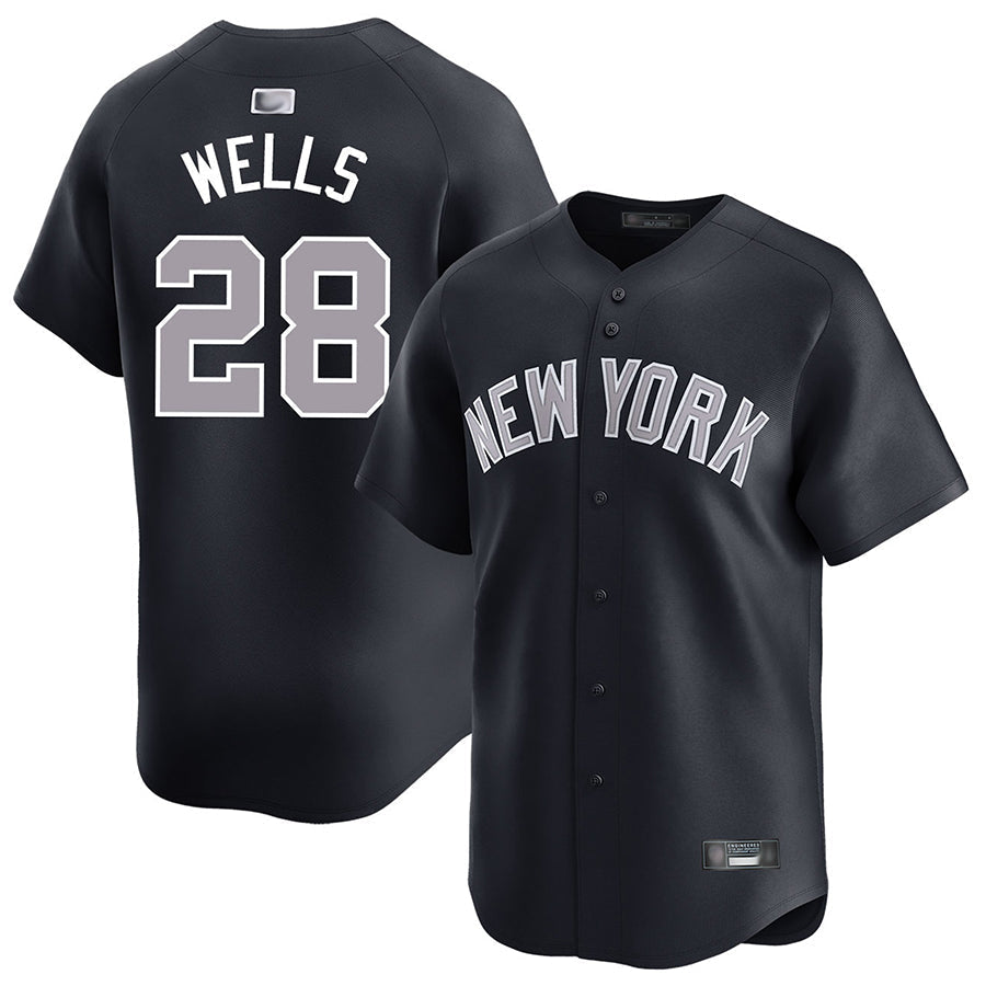 NY.Yankees #28 Austin Wells Playre Black Home Replica Baseball Jerseys baseball jersey product view 1
