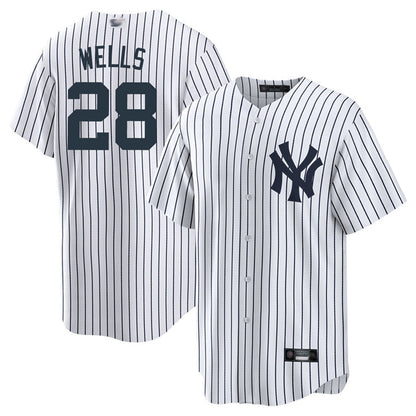 NY.Yankees #28 Austin Wells Playre White Home Replica Baseball Jerseys baseball jersey product view 1
