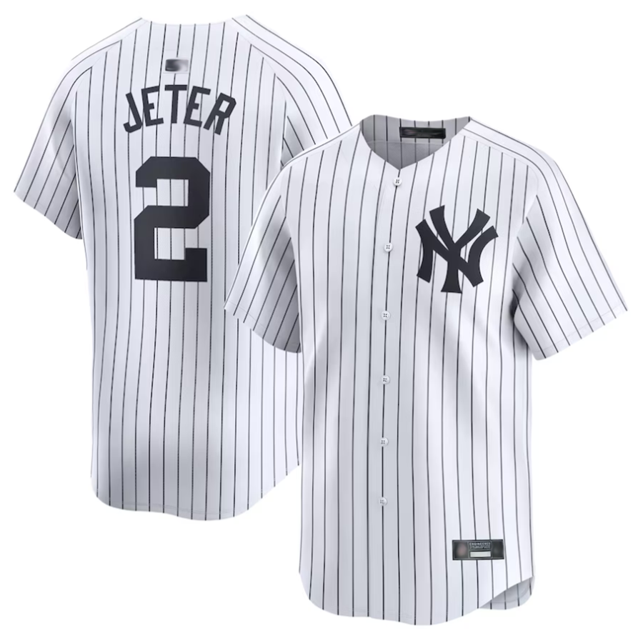 NY.Yankees #2 Derek Jeter White Home Limited Player Baseball Jerseys baseball jersey product view 1