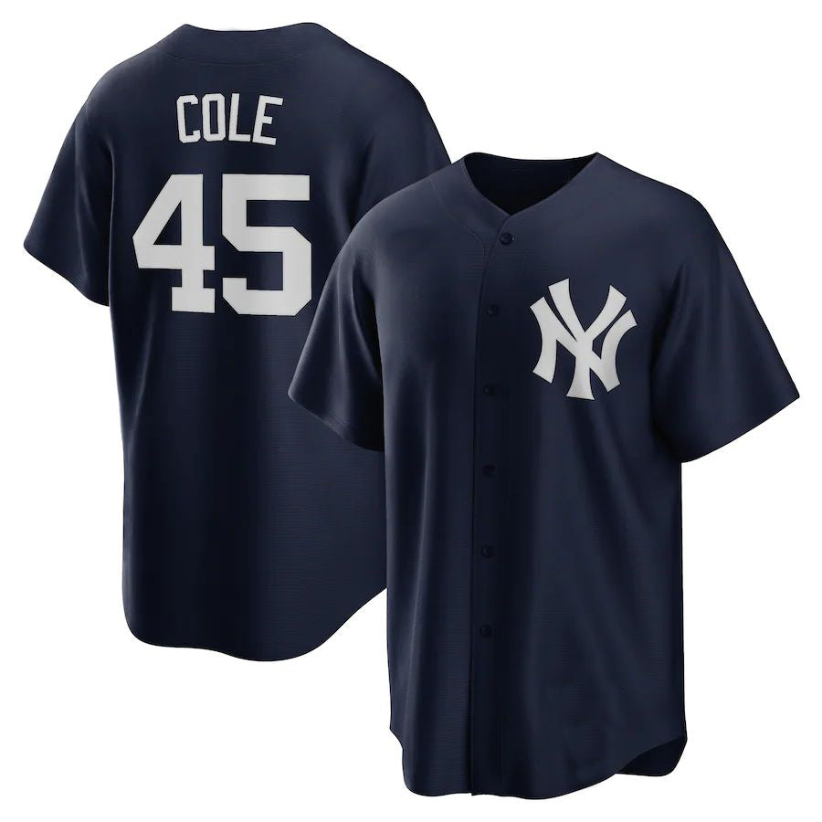 NY.Yankees #45 Gerrit Cole Player Navy Replica Baseball Jerseys baseball jersey product view 1