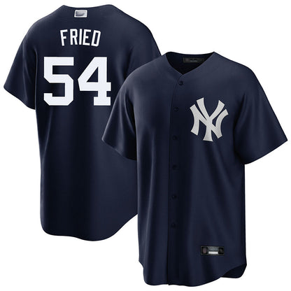 NY.Yankees #54 Max Fried Player Navy Home Replica Baseball Jerseys baseball jersey product view 1