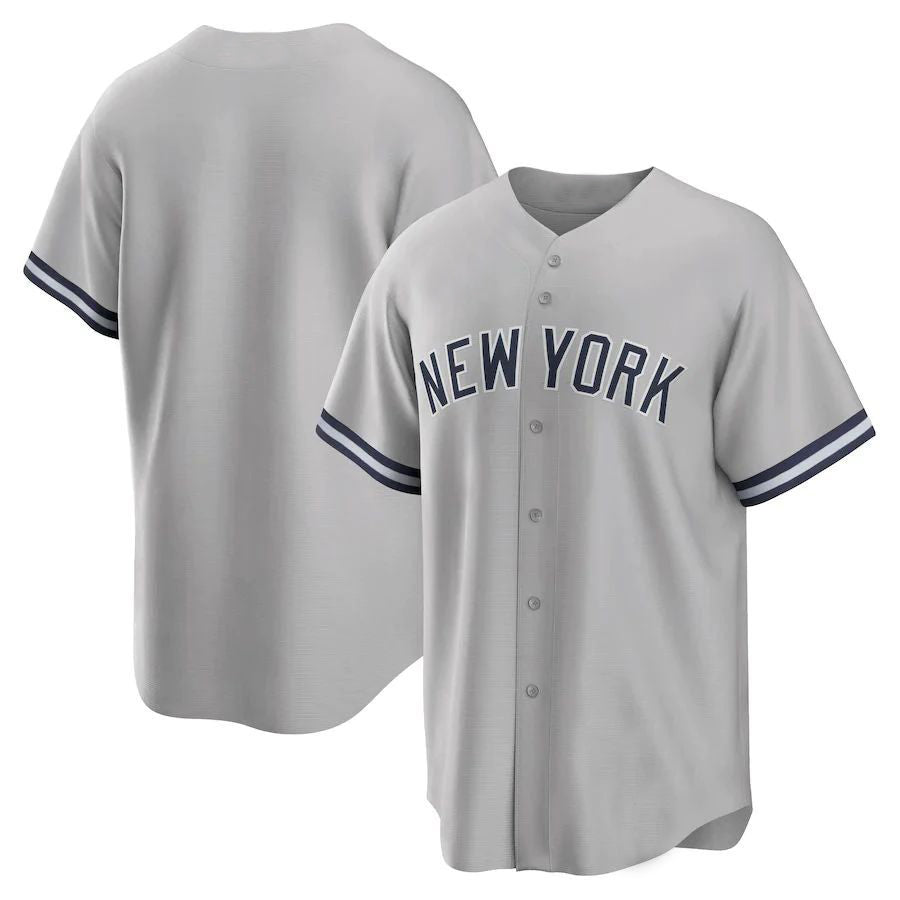 NY.Yankees Blank Player Gray Road Replica Game Baseball Jerseys baseball jersey product view 1