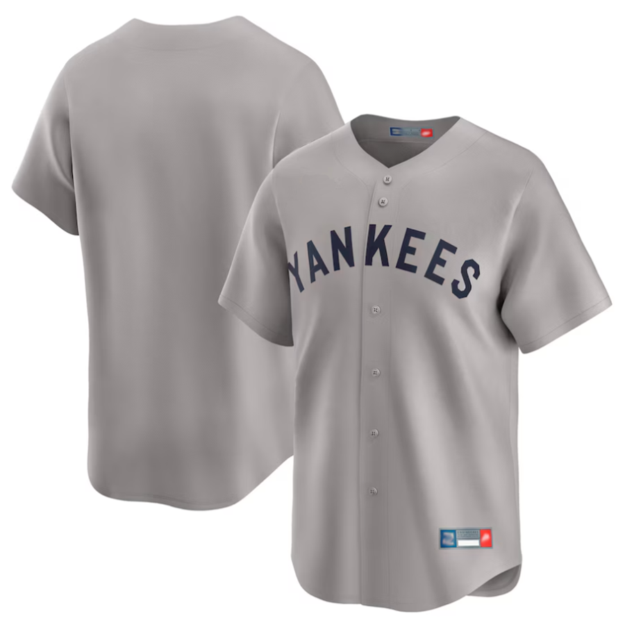 NY.Yankees Blank Player Gray Throwback Cooperstown Collection Limited Baseball Jerseys baseball jersey product view 1