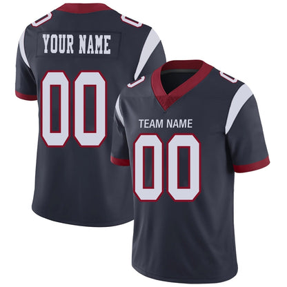 Custom H.Texans Navy Personalized Design Your Own Name and Number for Men Women Youth Jerseys football jersey product view 1