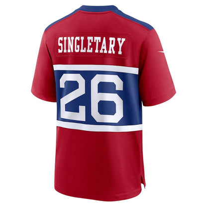 NY.Giants #26 Devin Singletary Alternate Player Game Jersey - Century Red American Football Jerseys football jersey product view 1