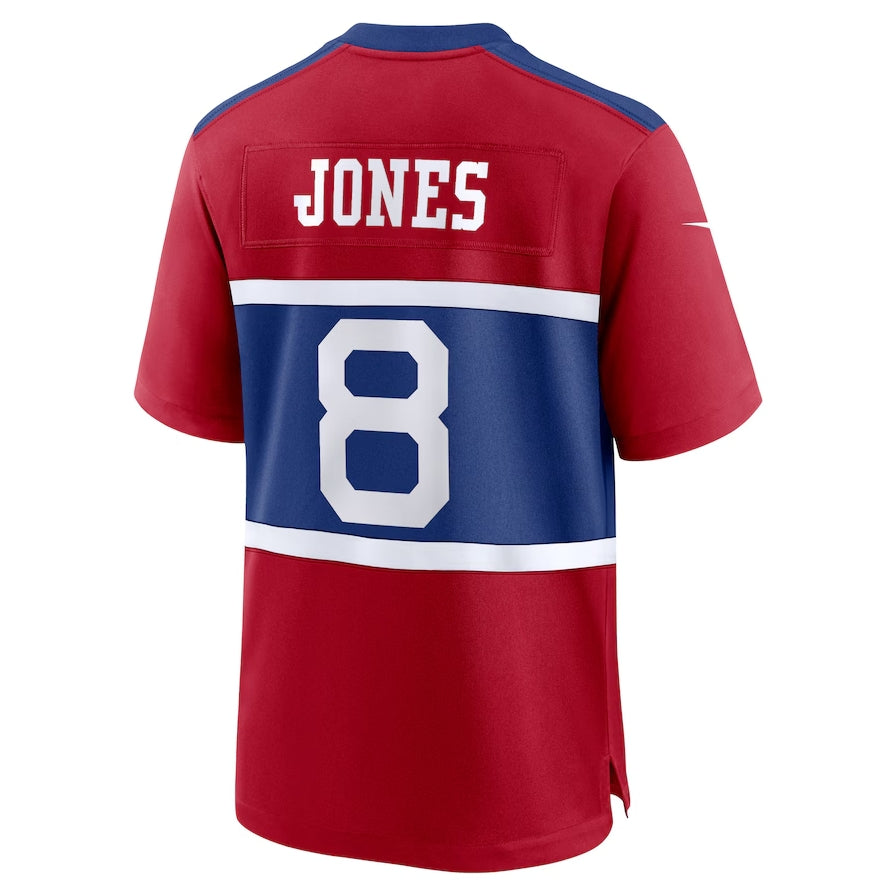 NY.Giants #8 Daniel Jones Alternate Player Game Jersey - Century Red American Football Jerseys football jersey product view 1