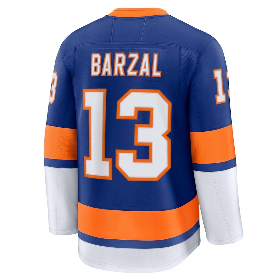 NY.Islanders #13 Mathew Barzal Supporters Home Premium Player Jersey - Royal Stitched American Hockey Jerseys hockey jersey product view 1