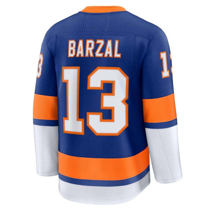 NY.Islanders #13 Mathew Barzal Supporters Home Premium Player Jersey - Royal Stitched American Hockey Jerseys hockey jersey product view 1