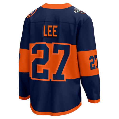 NY.Islanders #27 Anders Lee Supporters Player Game Jersey ¨C Navy Stitched American Hockey Jerseys hockey jersey product view 1
