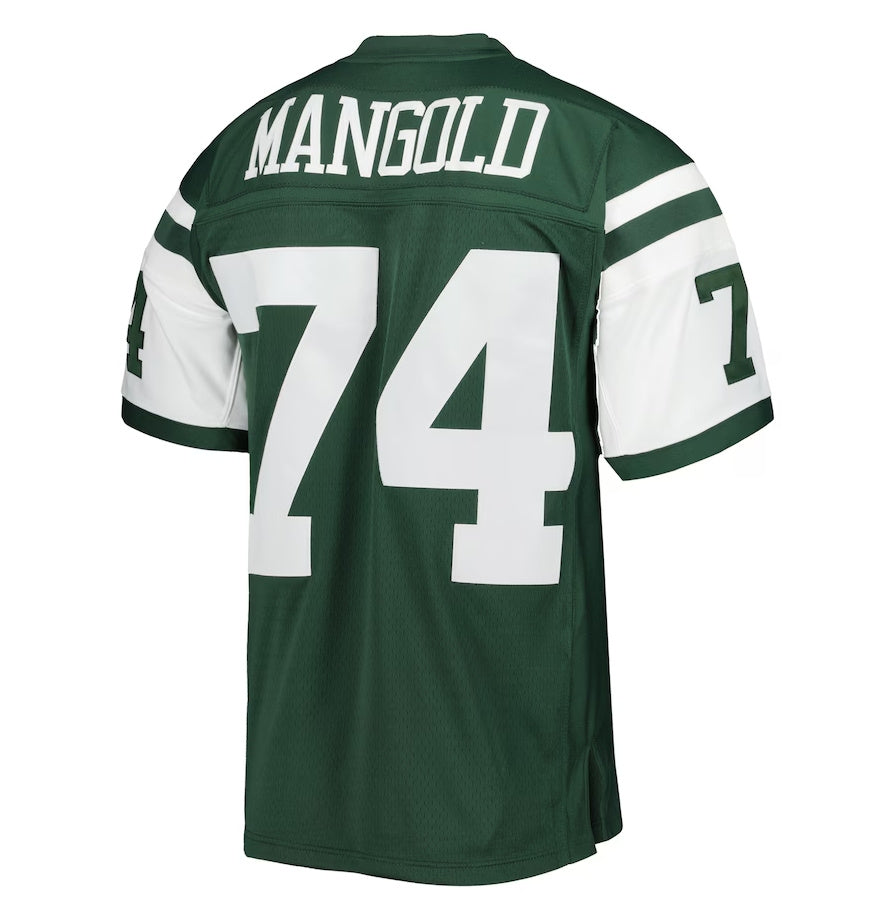 NY.Jets #74 Nick Mangold Mitchell & Ness Legacy Replica Player Jersey - Green American Football Jerseys football jersey product view 1