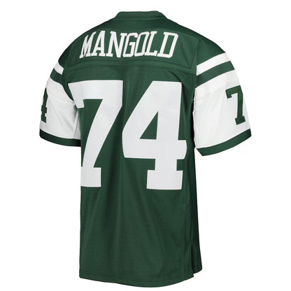 NY.Jets #74 Nick Mangold Mitchell & Ness Legacy Replica Player Jersey - Green American Football Jerseys football jersey product view 1