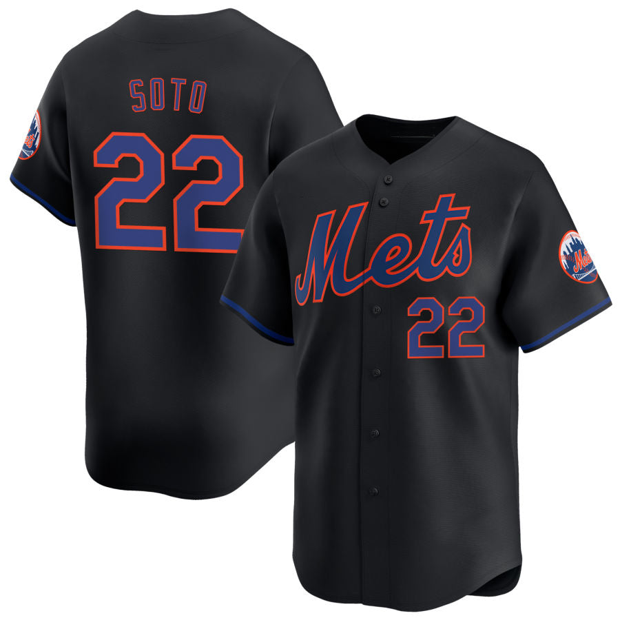 NY.Mets #22 Juan Soto Black Limited Player Baseball Jerseys baseball jersey product view 1