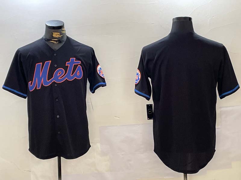 NY.Mets Team Big Logo Graphite City Connect Limited Stitched Baseball Jerseys Player Jersey baseball jersey product view 1