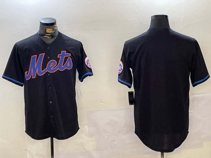 NY.Mets Team Big Logo Graphite City Connect Limited Stitched Baseball Jerseys Player Jersey baseball jersey product view 1
