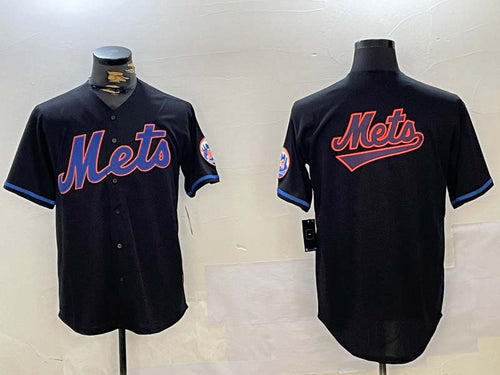 NY.Mets Team Big Logo Graphite Limited Stitched Baseball Jerseys Player Game Jersey baseball jersey product view 1