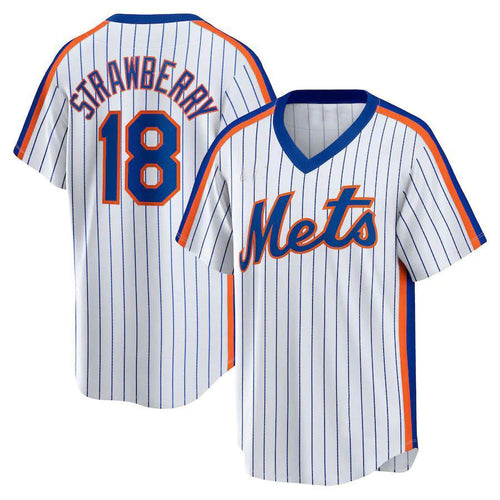 NY.Mets #18 Darryl Strawberry White Home Cooperstown Collection Player Baseball Jerseys baseball jersey product view 1