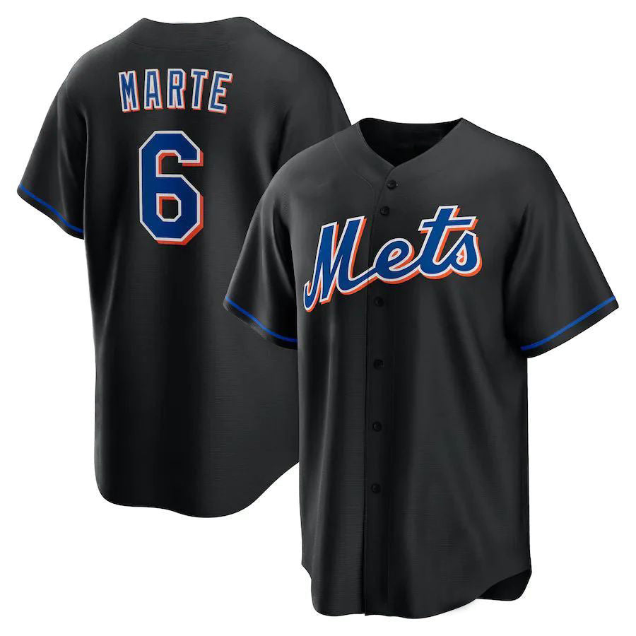 NY.Mets #6 Starling Marte Black Alternate Replica Player Jersey Baseball Jerseys baseball jersey product view 1