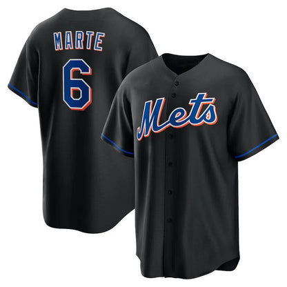 NY.Mets #6 Starling Marte Black Alternate Replica Player Jersey Baseball Jerseys baseball jersey product view 1