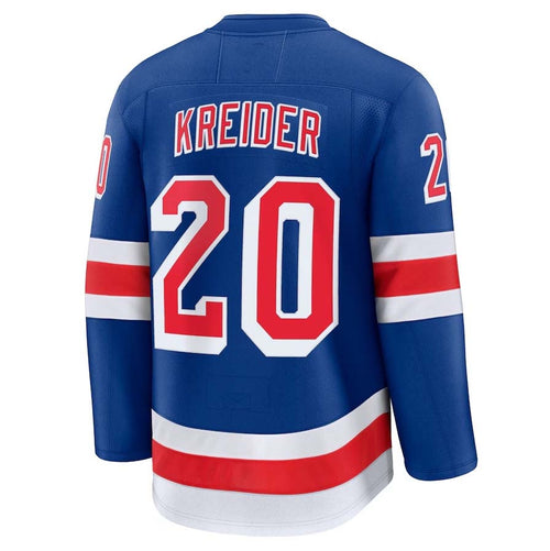 NY.Rangers #20 Chris Kreider Supporters Home Premium Player Jersey - Blue Stitched American Hockey Jerseys hockey jersey product view 1