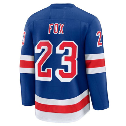 NY.Rangers #23 Adam Fox Supporters Home Premium Player Jersey - Blue Stitched American Hockey Jerseys hockey jersey product view 1
