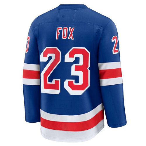NY.Rangers #23 Adam Fox Supporters Home Premium Player Jersey - Blue Stitched American Hockey Jerseys hockey jersey product view 1