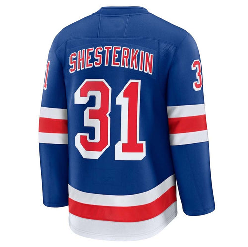 NY.Rangers #31 Igor Shesterkin Player Supporters Alternate Premium Jersey - Blue Stitched American Hockey Jerseys hockey jersey product view 1