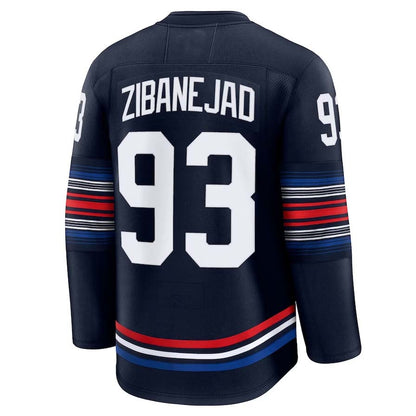 NY.Rangers #93 Mika Zibanejad Player Supporters Alternate Premium Jersey - Navy Stitched American Hockey Jerseys hockey jersey product view 1