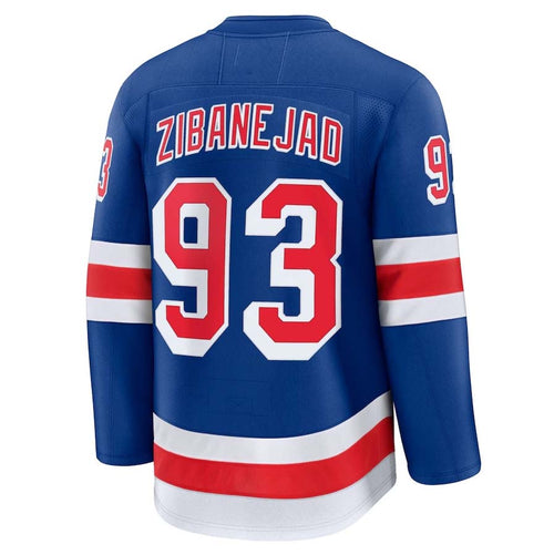 NY.Rangers #93 Mika Zibanejad Supporters Home Premium Player Jersey - Blue Stitched American Hockey Jerseys hockey jersey product view 1