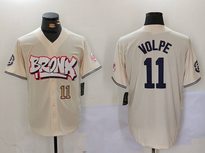 NY.Yankees #11 Anthony Volpe Player Game Jersey Cream Limited Stitched Baseball Jerseys baseball jersey product view 1
