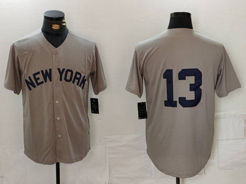NY.Yankees #13 Jazz Chisholm Jr Grey Player Game Jersey Stitched Baseball Jerseys baseball jersey product view 1