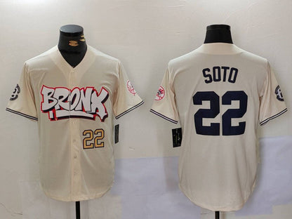 NY.Yankees #22 Juan Soto Cream Limited Stitched Baseball Jerseys Player Game Jersey baseball jersey product view 1