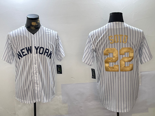 NY.Yankees #22 Juan Soto White Pinstripe Fashion Cool Base Stitched Baseball Jerseys Player Jersey baseball jersey product view 1