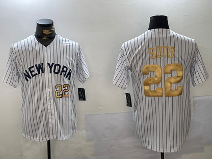 NY.Yankees #22 Juan Soto White Player Jersey Pinstripe Fashion Cool Base Stitched Baseball Jerseys baseball jersey product view 1