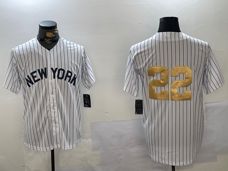 NY.Yankees #22 Juan Soto White Pinstripe Fashion Cool Base Stitched Baseball Jersey Player Jerseys baseball jersey product view 1
