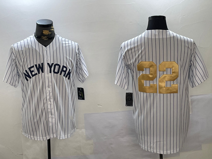NY.Yankees #22 Juan Soto White Pinstripe Fashion Cool Base Stitched Baseball Jersey Player Jerseys baseball jersey product view 1
