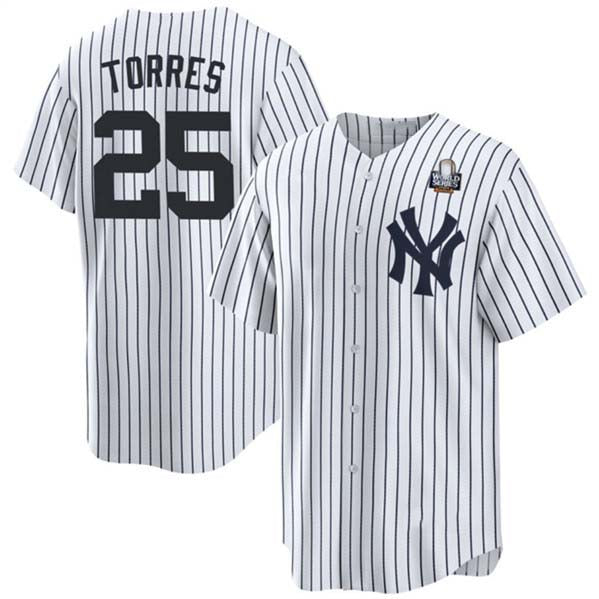 NY.Yankees #25 Gleyber Torres White Player Game Jersey Cool Base Stitched Baseball Jerseys baseball jersey product view 1