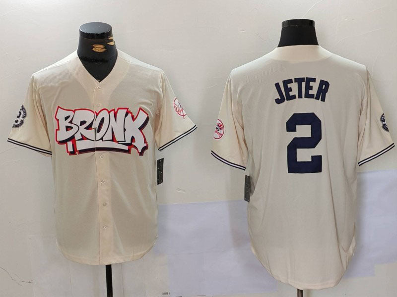 NY.Yankees #2 Derek Jeter Player Cream Limited Stitched Baseball Jerseys baseball jersey product view 1