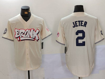 NY.Yankees #2 Derek Jeter Player Cream Limited Stitched Baseball Jerseys baseball jersey product view 1