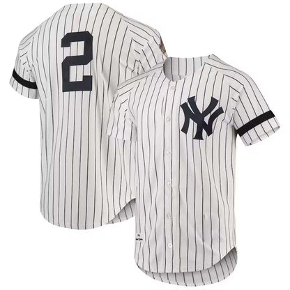 NY.Yankees #2 Mitchell & Ness Cooperstown Collection 1996 Authentic Player Jersey - White Stitches Baseball Jerseys baseball jersey product view 1