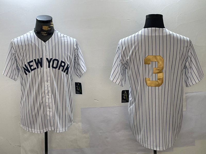 NY.Yankees #3 Babe Ruth White Pinstripe Fashion Cool Base Stitched Baseball Jerseys Player Jersey baseball jersey product view 1